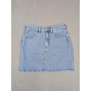 Melville Denim Jean Skirt Womens 25 Light Wash Blue‎ Mini 100% Cotton Zip Fly